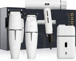 סט מכונות מקצועי למספרות - JRL Ghost 3 White Professional Hair Styling Set