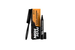 NISH MAN Black Grooming 4-Tips Beard Pen & Brush מילוי זקן